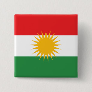 Koerdistan, Democratische Republiek Congo Vierkante Button 5,1 Cm