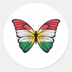 Koerdistan Hypolimnas Butterfly Ronde Sticker