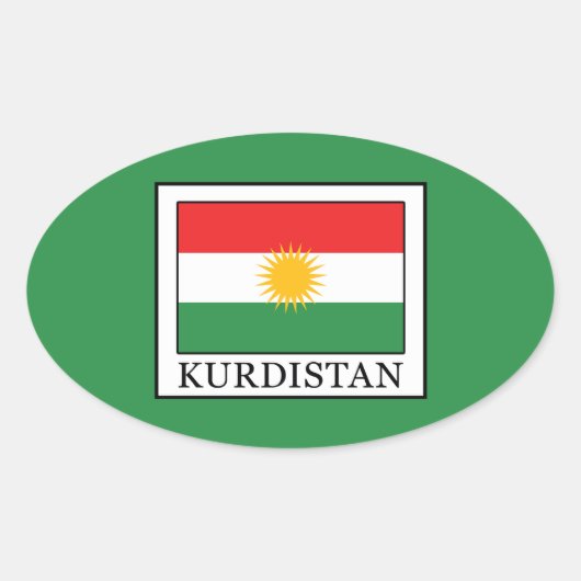 Koerdistan Ovale Sticker (Voorkant)