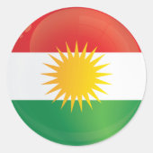 Koerdistan Round Icon Flag Ronde Sticker (Voorkant)