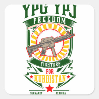 KOERDISTAN - YPG - YPJ Freedom Warrior Vierkante Sticker