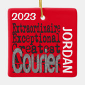 Koerier Extraordinaire CUSTOM Keramisch Ornament (Voorkant)