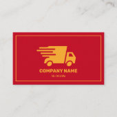 Koerier Levering Professioneel Rood & Geel Modern Visitekaartje (Voorkant)