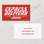 Koeriersdiensten rood wit visitekaartje (Voorkant / Achterkant)