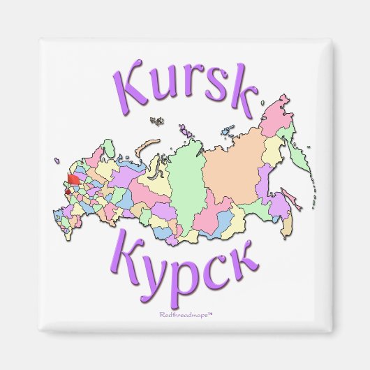 Koersk Rusland kaart Magneet (Voorkant)