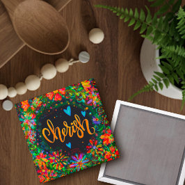 Koester Bloemen Trendy Inspirerend Plezier Magneet