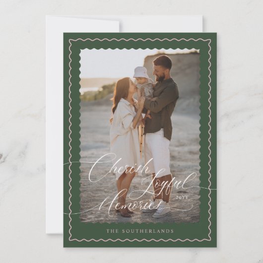 Koester vreugdevolle herinneringen avy moderne min feestdagenkaart (Voorkant)