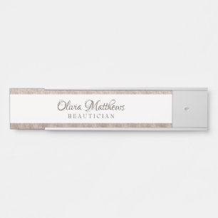  Koester Witte Bloemen & Roos Gouden Naam Deurbordje