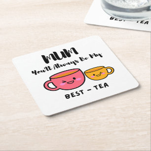 Koesterde momenten Moederdag Gift Glass Onderzette Vierkante Kartonnen Onderzetter