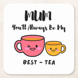 Koesterde momenten Moederdag Gift Glass Onderzette Vierkante Kartonnen Onderzetter