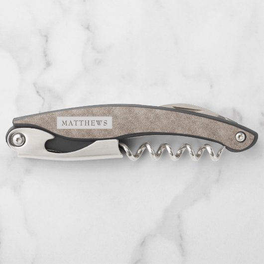  Koesteren Roos Gouden Bruiloft Monogram Kurkentrekker (Voorkant)