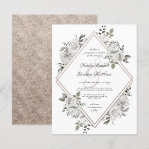  Koesteren Roos Gouden Dubbele Diamant Bruiloft Kaart