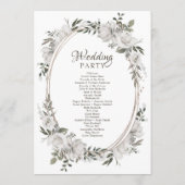 Koesteren Wit Bloemen Ovaal Bruiloft Ceremonie Programma (Achterkant)