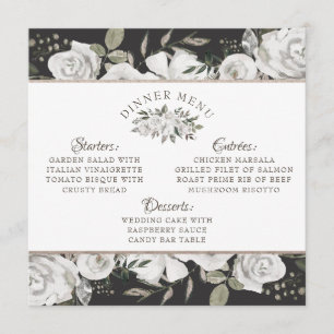 Koesteren Wit Bloemen & Rozen Vierkant Diner Menu