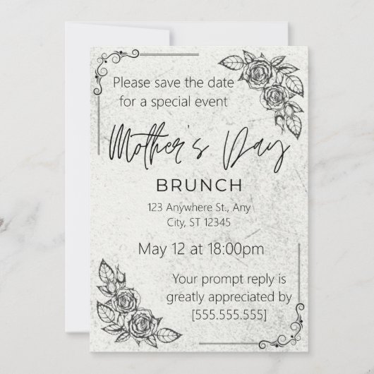 , Koesterend Moederschap, moederdag brunch Kaart (Voorkant)