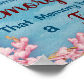 Koesterende Herinnering Verloren Geliefde Bloemend Poster (Hoek)