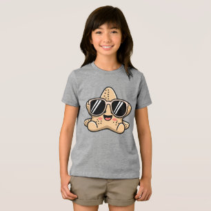 Koesterige Zeester met Zonnebril Strand Sfeer Tri-Blend Shirt