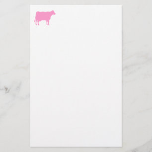 Koesymbool - Roze op Wit Briefpapier