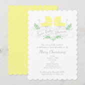 koets twin BABY SHOWER geel kinderwagen Kaart (Voorkant / Achterkant)