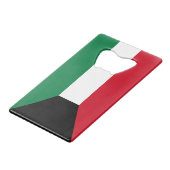 Koeweit Flag Kredietkaart Flessenopener (Voorkant Gekanteld)