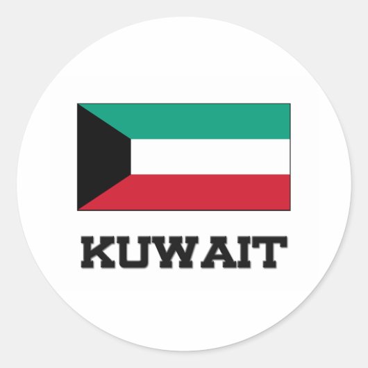 Koeweit Flag Ronde Sticker (Voorkant)
