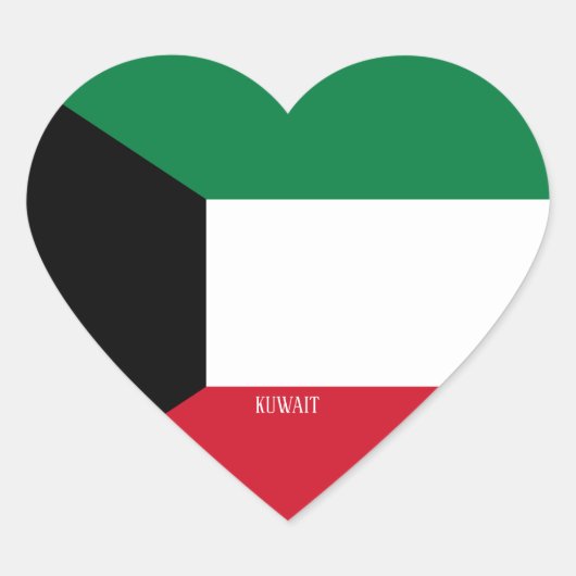 Koeweit Flag Splendid Patriotic Hart Sticker (Voorkant)