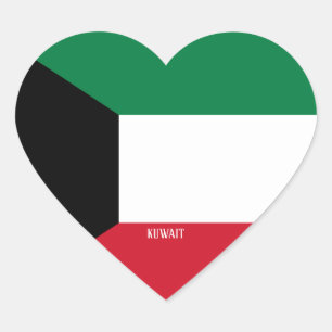 Koeweit Flag Splendid Patriotic Hart Sticker