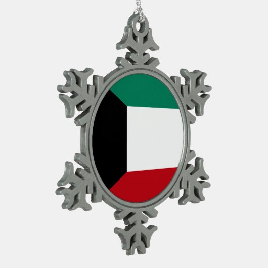 Koeweit Flag Tin Sneeuwvlok Ornament (Links)