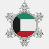Koeweit Flag Tin Sneeuwvlok Ornament (Voorkant)
