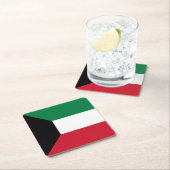 Koeweit Flag Vierkante Kartonnen Onderzetter (Insitu)