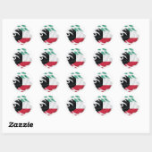 Koeweit Ripped Flag Classic Round Sticker (Vel)
