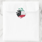 Koeweit Ripped Flag Classic Round Sticker (Tas)