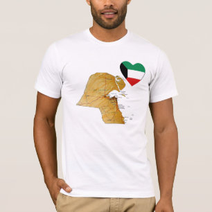 Koeweit Vlag Hart en Kaart T-shirt