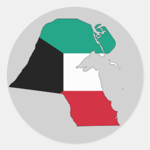 Koeweitse vlag - Kaart Ronde Sticker