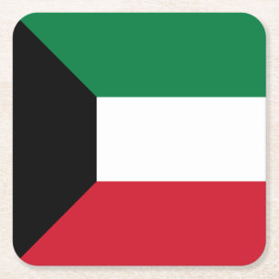 Koeweitse vlag vierkante kartonnen onderzetter