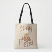 Koffee Bean Fiend Java Fun Cartoon Slogan Draagtas (Voorkant)