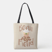 Koffee Bean Fiend Java Fun Cartoon Slogan Draagtas (Achterkant)