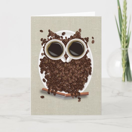 Koffee Bean Owl Kaart (Voorkant)