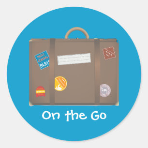 Koffer sjabloon ronde sticker