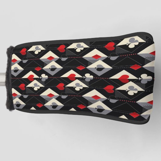 Koffers van speelkaarten in poker. golfheadcover (Voorkant)