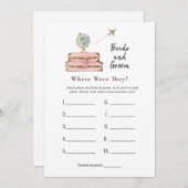 Koffers "Waar waren ze" Bruidsjonker spel Kaart (Voorkant / Achterkant)