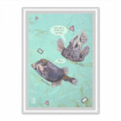 Koffervis 35,5 cm x 35,5 cm vinyl koffersticker sticker (Voorkant)