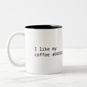 Koffie #000000 tweekleurige koffiemok
