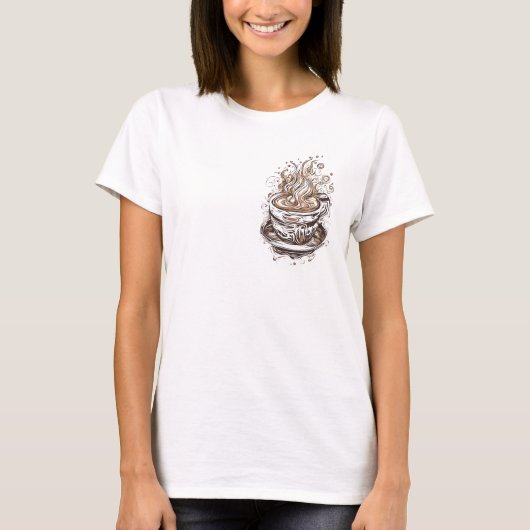 Koffie 9 cafeïne, java, drank, brouwen, espresso t-shirt (Voorkant)