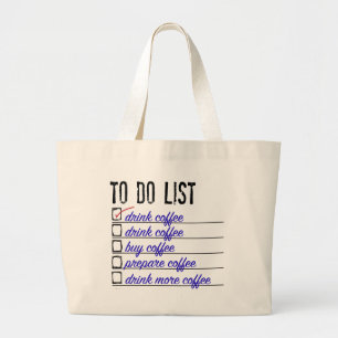 Koffie-aan-lijst Jumbo-Tas Grote Tote Bag
