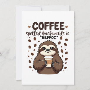 Koffie achterstevoren gespeld is eeffoC Cafeïne lu Kaart