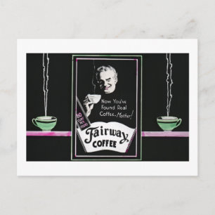  koffie-advertentie - 80 bekertjes per pond briefkaart