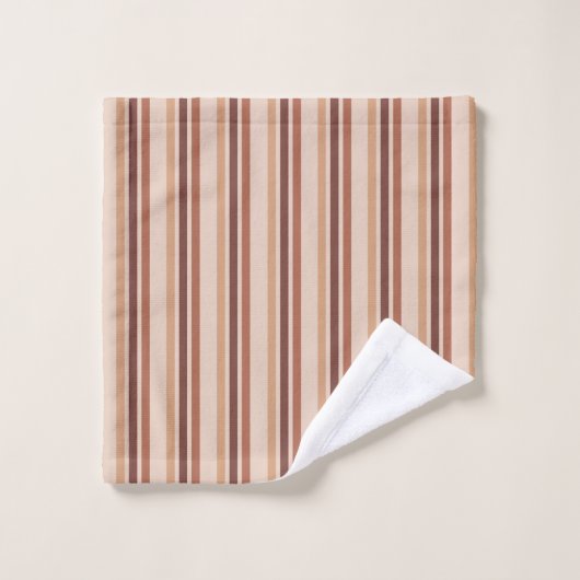Koffie Afbeeldingen Streeppatroon Monogram Bad Handdoek (Wasdoekje)