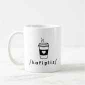 Koffie, alsjeblieft (IPA) Koffiemok (Links)