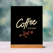 Koffie alsjeblieft Koffieliefhebber Acryl Bord (Neutraal)